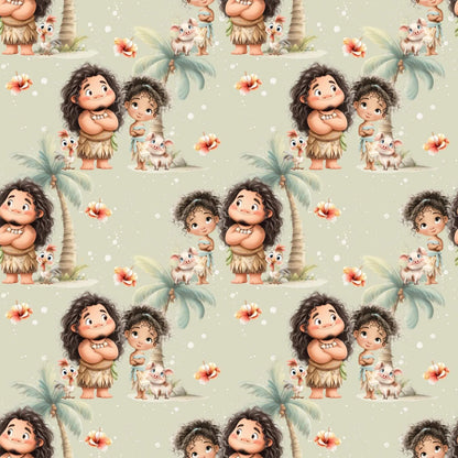 „Baumwollstoff mit Abenteuermotiv – Meterware für kreative Nähideen“