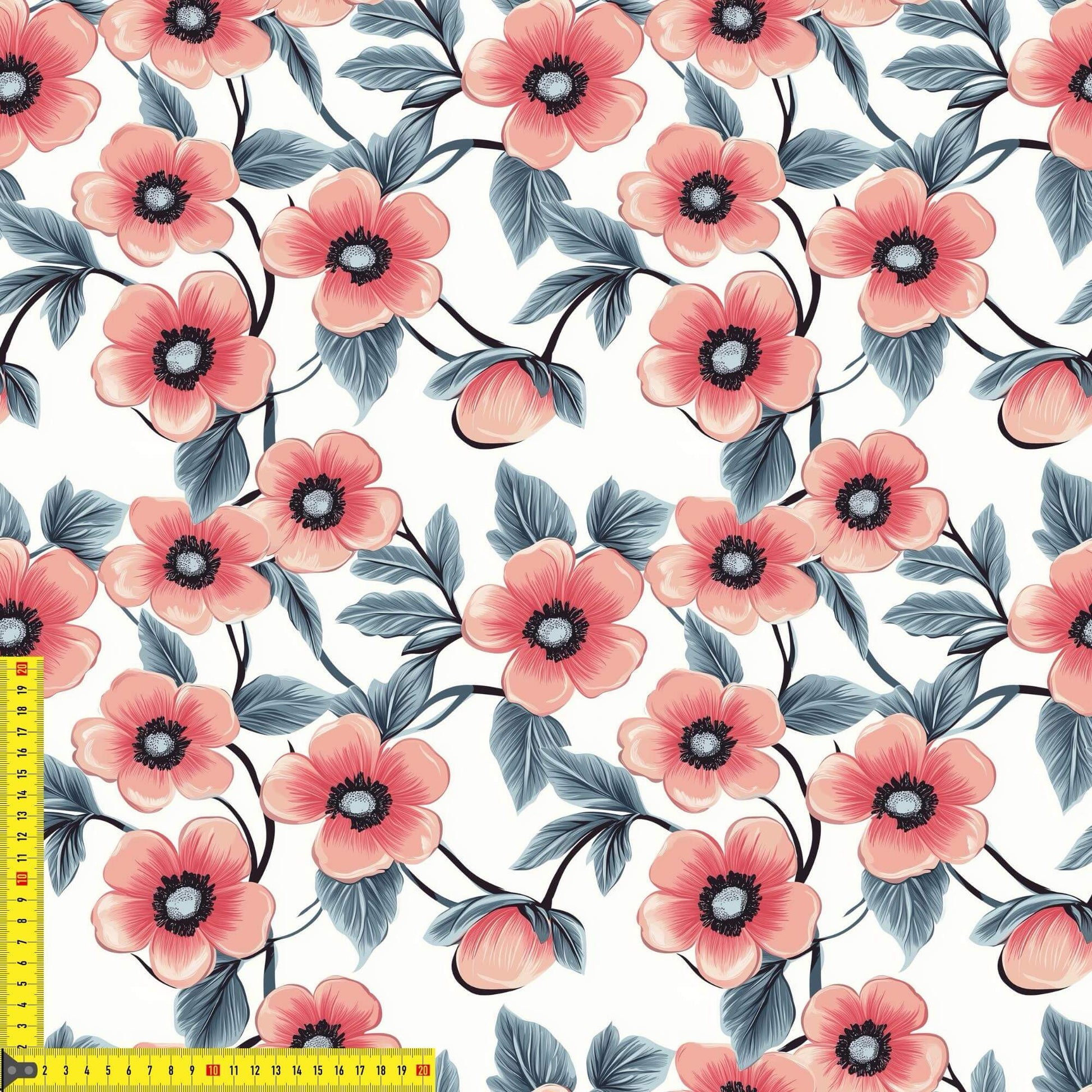 „Baumwollstoff mit Blumenmotiv – Meterware für kreative Nähideen“