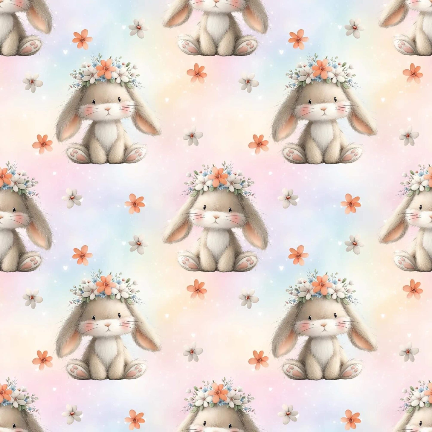 „Baumwollstoff mit Hasenfigur – Meterware fuer kreative Nähideen“