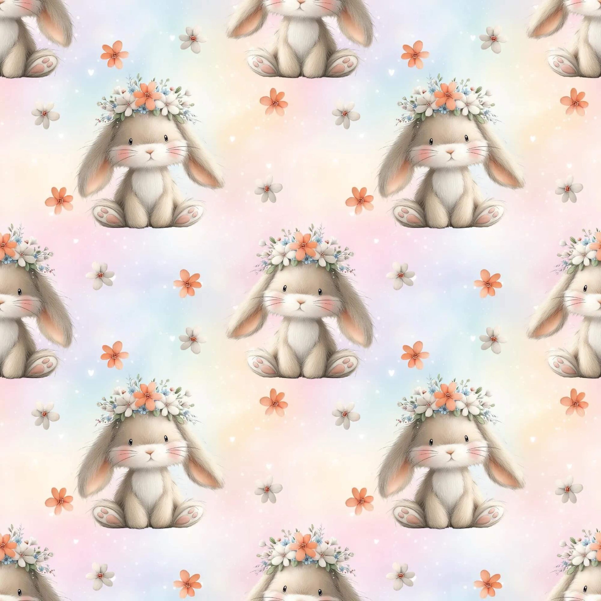 „Baumwollstoff mit Hasenfigur – Meterware fuer kreative Nähideen“