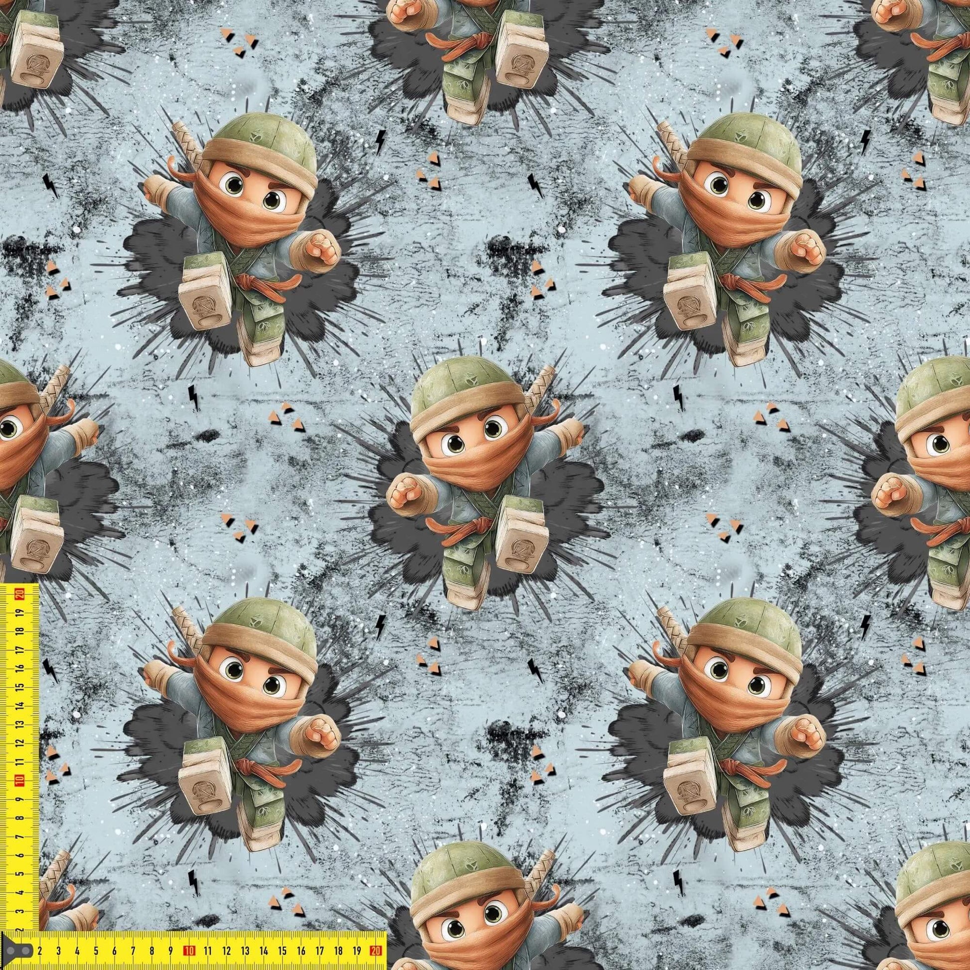 „Baumwollstoff mit Heldenmotiv – Meterware für kreative Nähideen“