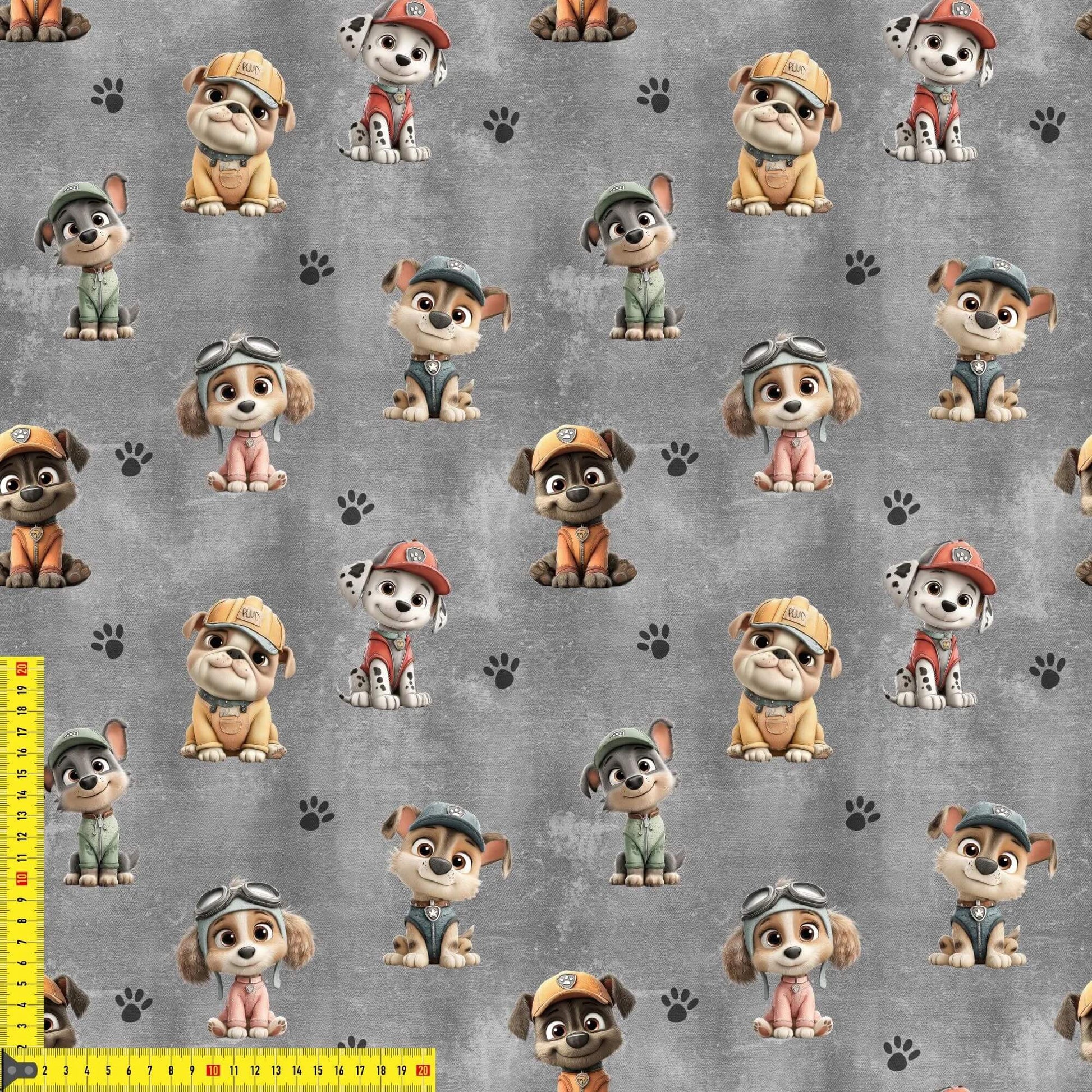 „Baumwollstoff mit Pfotenstruktur – Meterware für kreative Nähprojekte“