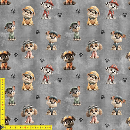 „Baumwollstoff mit Pfotenstruktur – Meterware für kreative Nähprojekte“