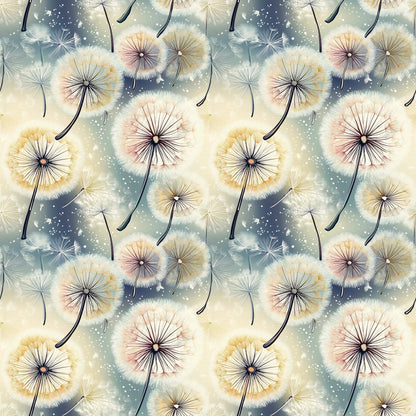 „Baumwollstoff mit Pusteblumen und Wind – Meterware fuer kreative Nähideen“