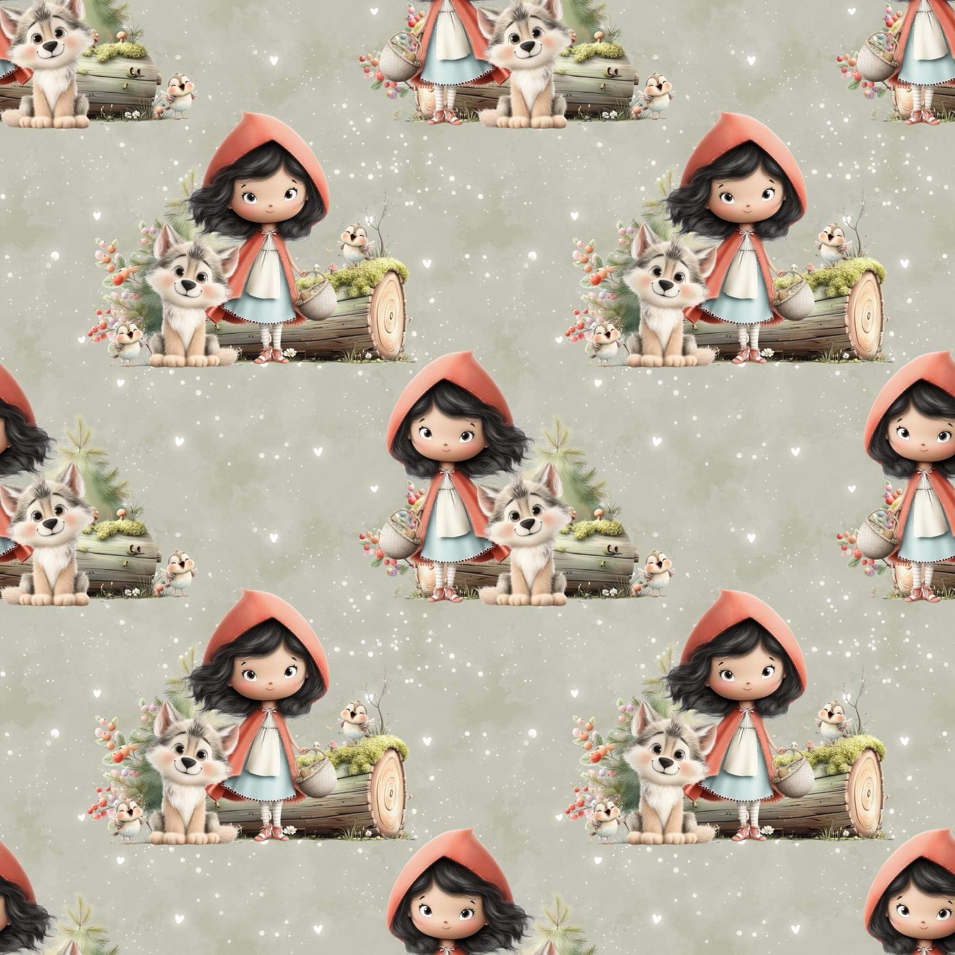 „Baumwollstoff mit Märchenfigur – Meterware für kreative Nähideen“