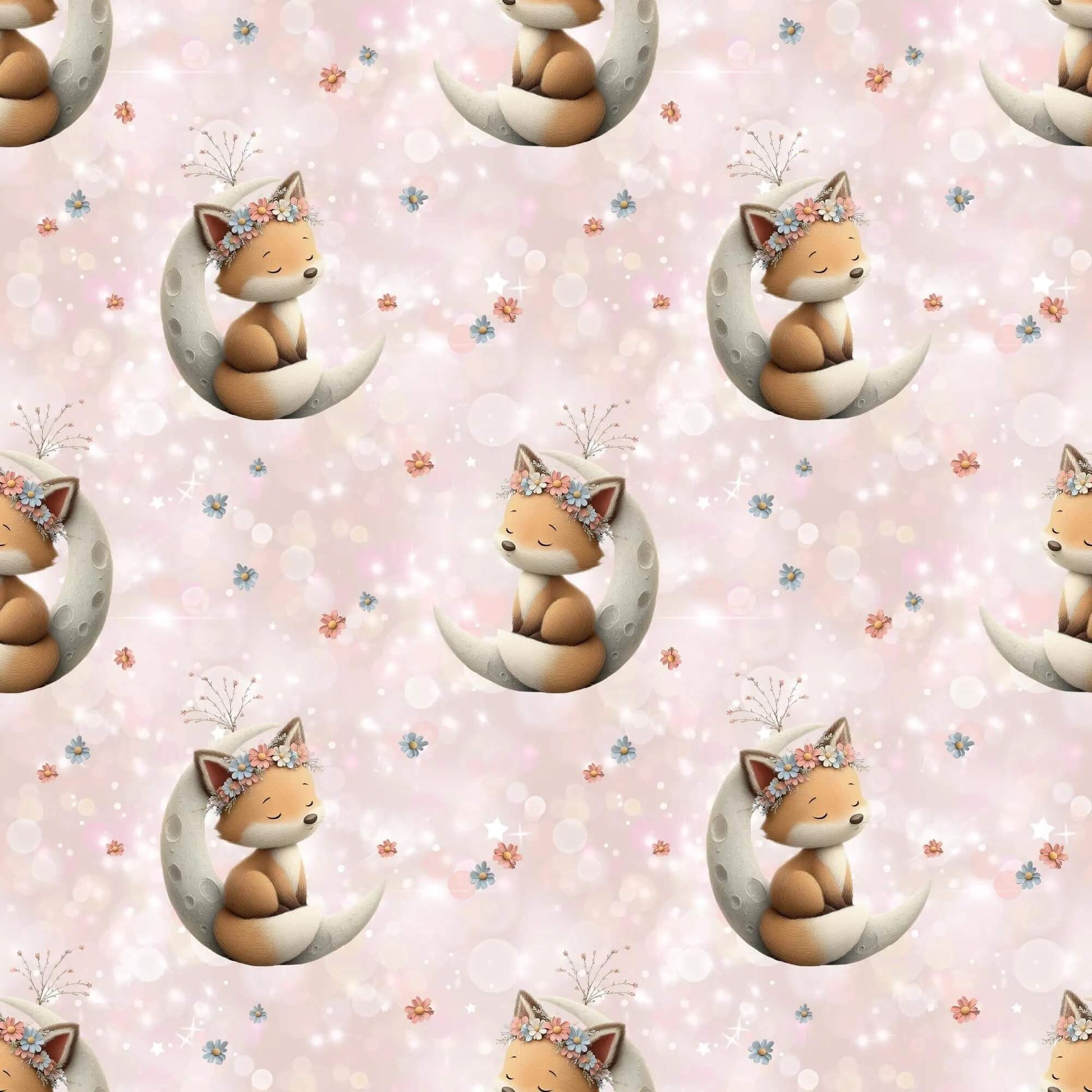 „Baumwollstoff mit Schlafdesign – Meterware für kreative Nähideen“