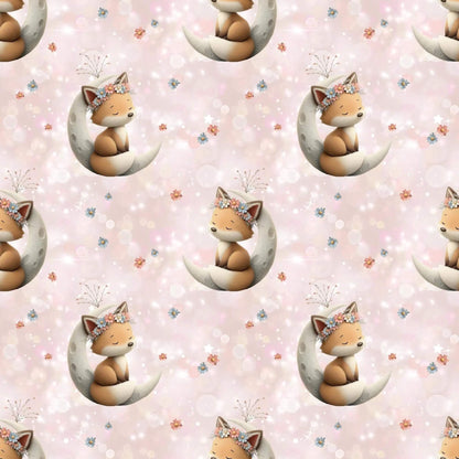 „Baumwollstoff mit Schlafdesign – Meterware für kreative Nähideen“