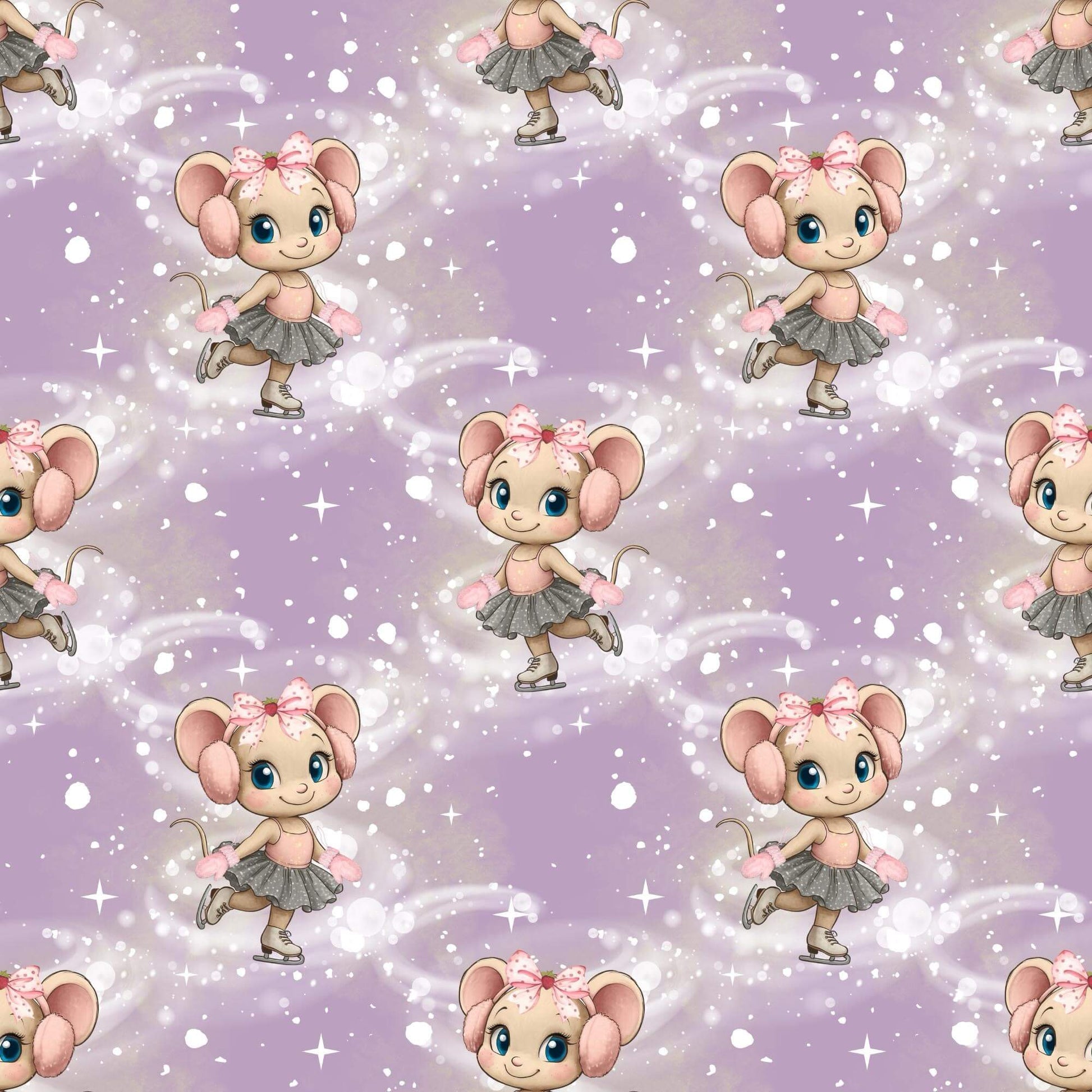 „Baumwollstoff mit Maus und Glitzer – Meterware fuer kreative Nähideen“