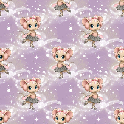 „Baumwollstoff mit Maus und Glitzer – Meterware fuer kreative Nähideen“