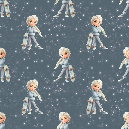 „Baumwollstoff mit Actiondesign – Meterware für kreative Nähideen“