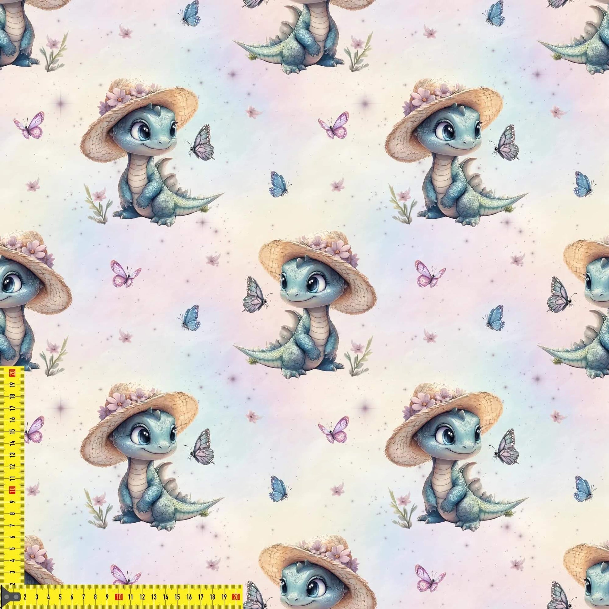 „Baumwollstoff mit Urzeitmotiv – Meterware für kreative Nähideen“