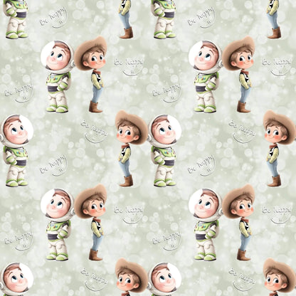 „Baumwollstoff mit Freundschaftsmotiv – Meterware für kreative Nähideen“