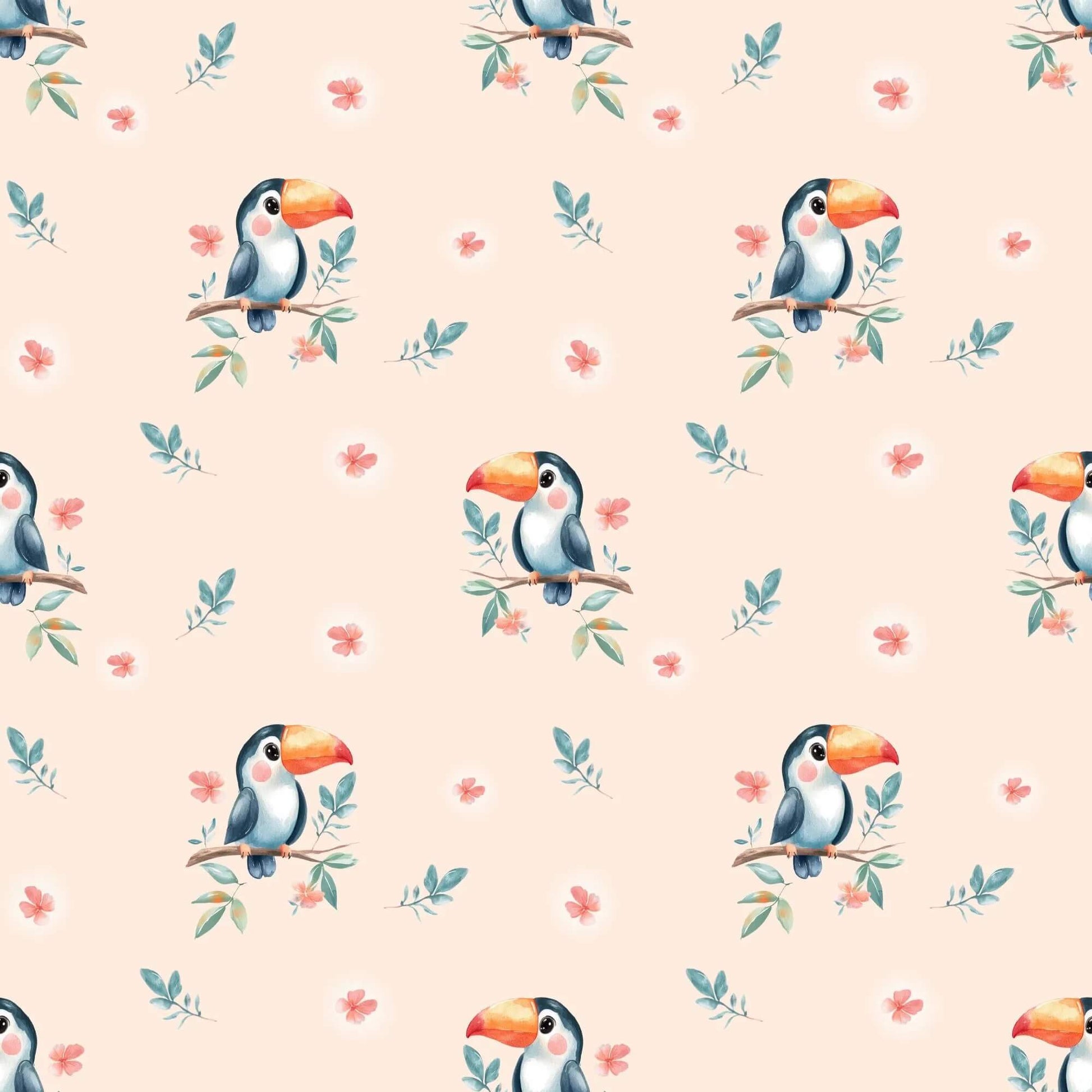 „Baumwollstoff mit Naturdesign – Meterware für kreative Nähideen“