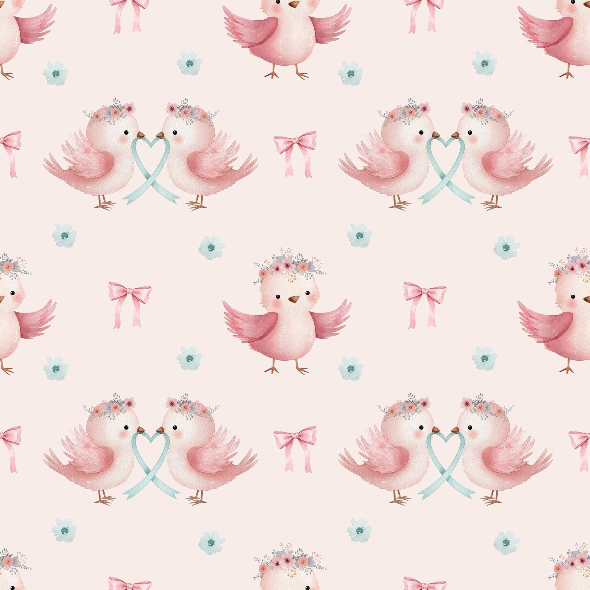 „Baumwollstoff mit Vogelmotiv – Meterware für kreative Nähideen“