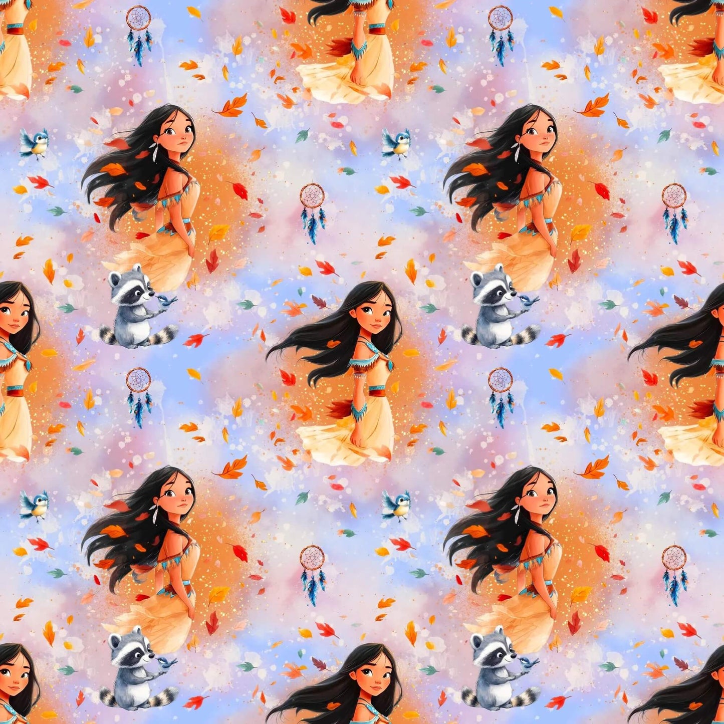 „Baumwollstoff mit Maedchen und Tieren – Meterware fuer kreative Nähideen“