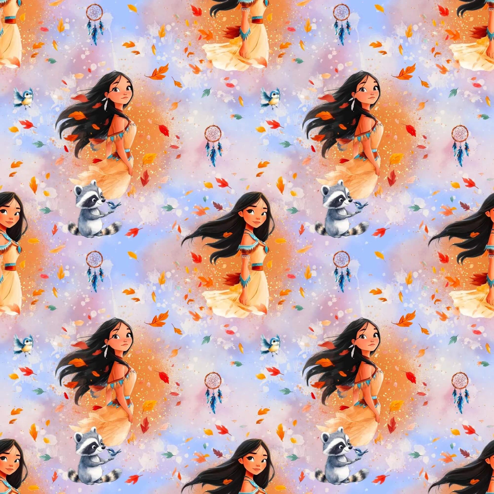 „Baumwollstoff mit Maedchen und Tieren – Meterware fuer kreative Nähideen“