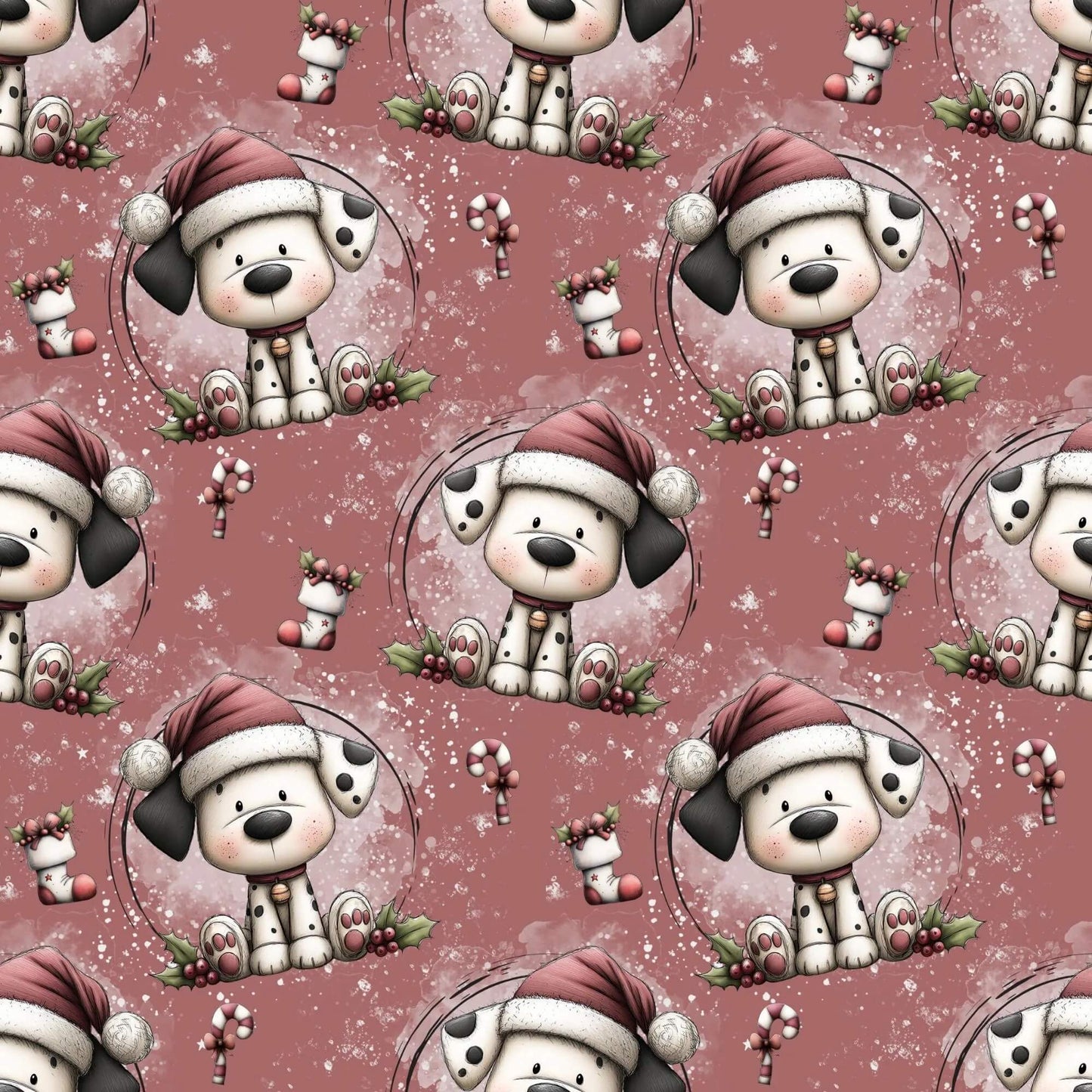 „Baumwollstoff mit Festtagsmotiv – Meterware für kreative Nähideen“