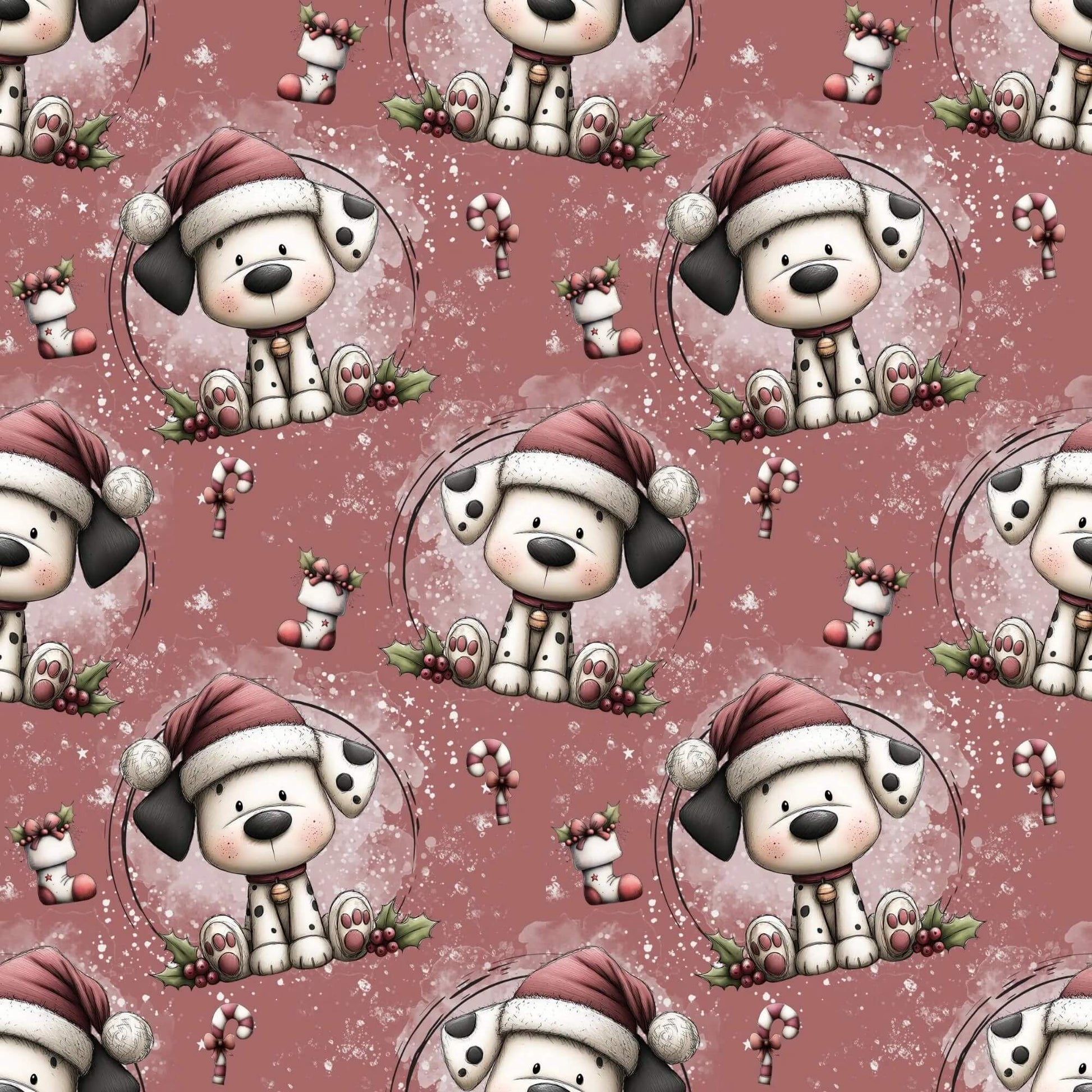 „Baumwollstoff mit Festtagsmotiv – Meterware für kreative Nähideen“