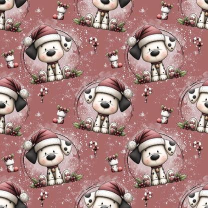 „Baumwollstoff mit Festtagsmotiv – Meterware für kreative Nähideen“