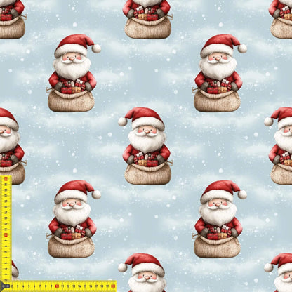 „Baumwollstoff mit Festtagsmotiv – Meterware für kreative Nähideen“