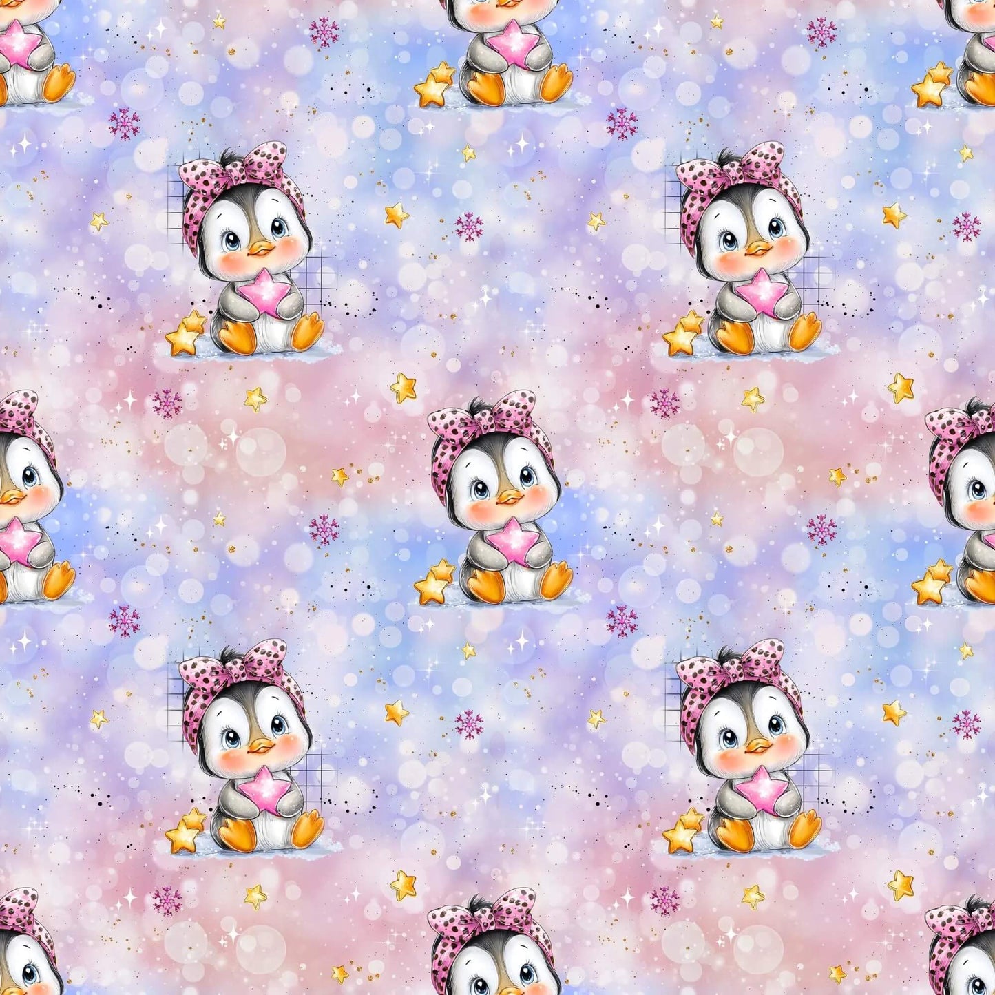 „Baumwollstoff mit Pinguin und Herz – Meterware fuer kreative Nähideen“