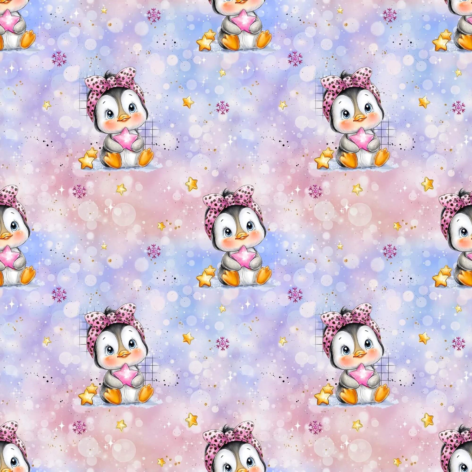 „Baumwollstoff mit Pinguin und Herz – Meterware fuer kreative Nähideen“