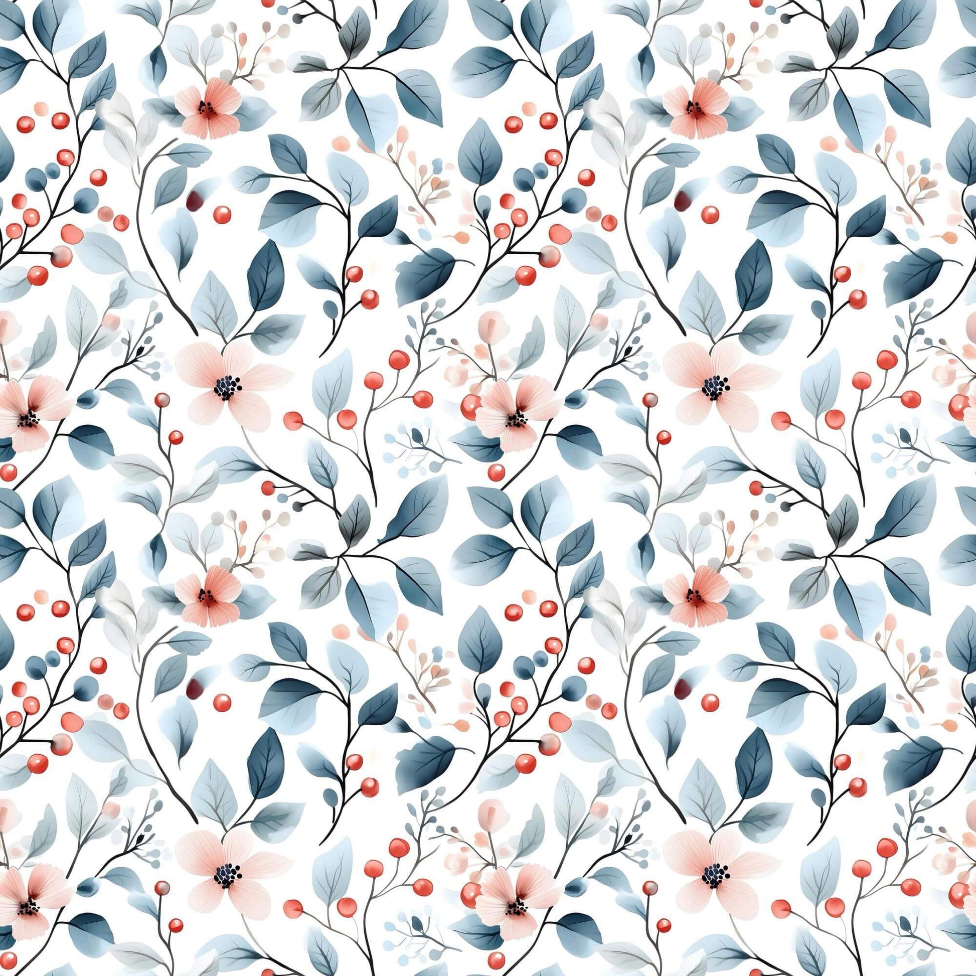 „Baumwollstoff mit Beeren und Blaettern – Meterware fuer kreative Nähideen“