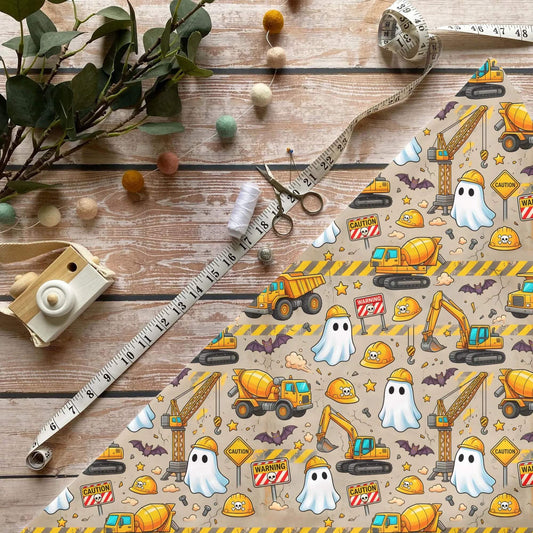 Stoff Meterware Spooky Baustelle Kinderstoffe Babystoffe