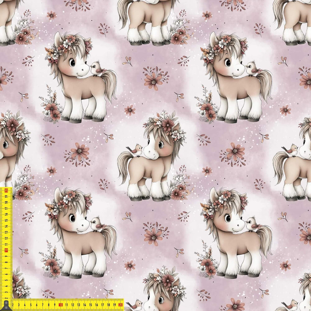 Stoff Meterware Blütenpony Kinderstoffe Babystoffe Maßband