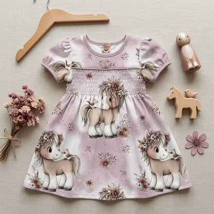 Stoff Meterware Blütenpony Kinderstoffe Babystoffe Nähbeispiel