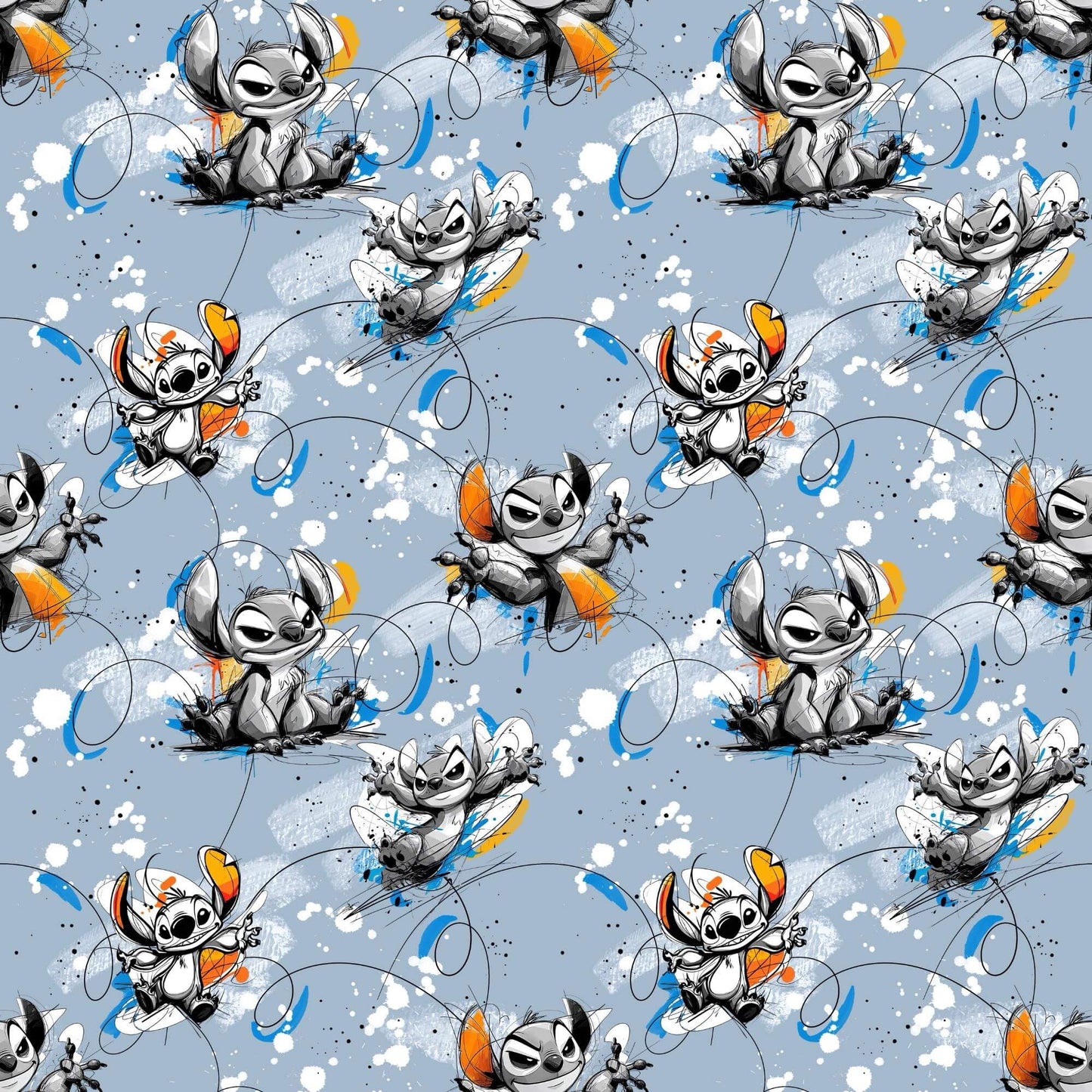 Blue Monster Musselin – leichter Stoff für Kinderkleidung im Action‑Look

