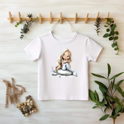 Buegelmotiv Maerchen Meerjungfrau mit silbernem Fischschwanz