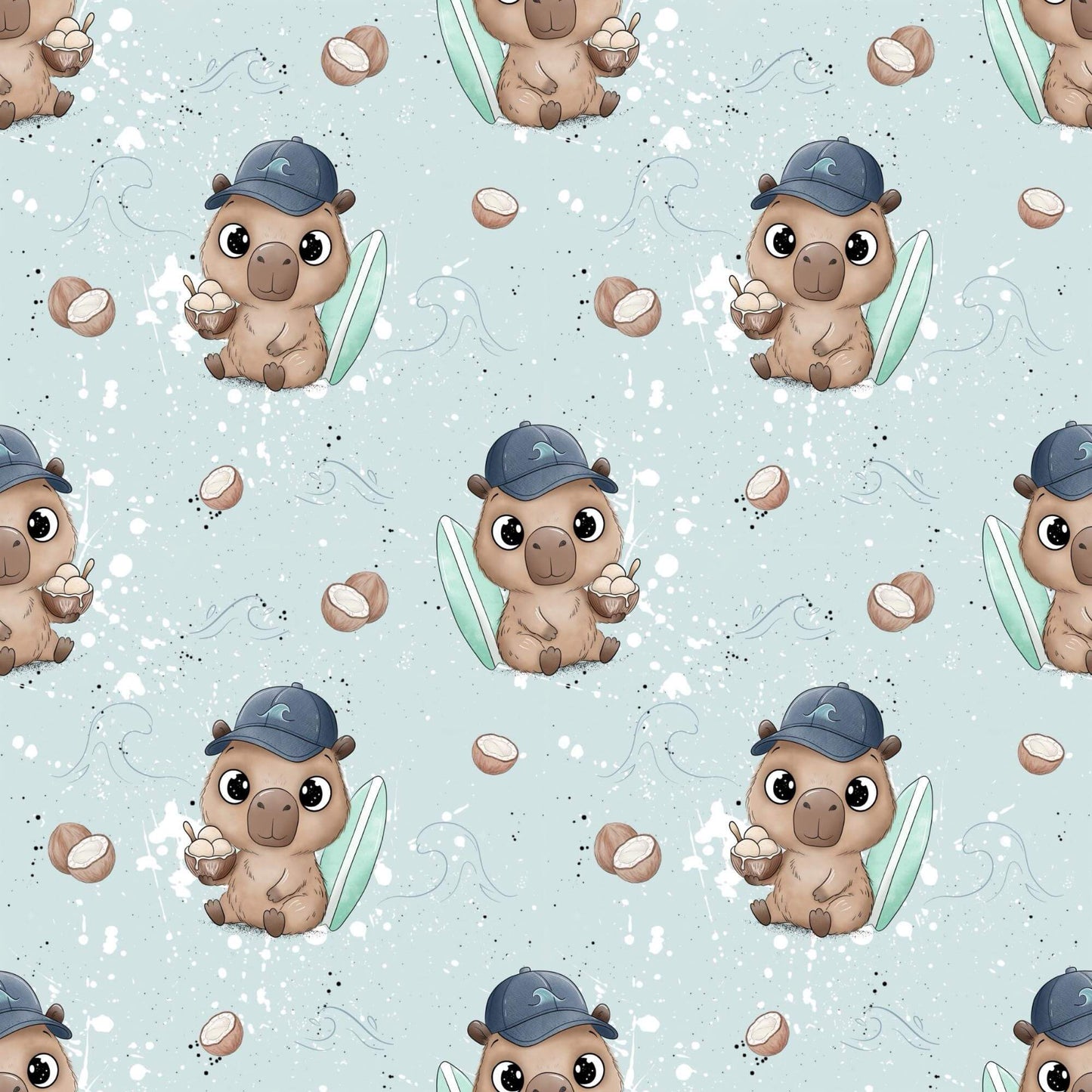 Stoff Meterware Capybara Kinder Sommer nähen
