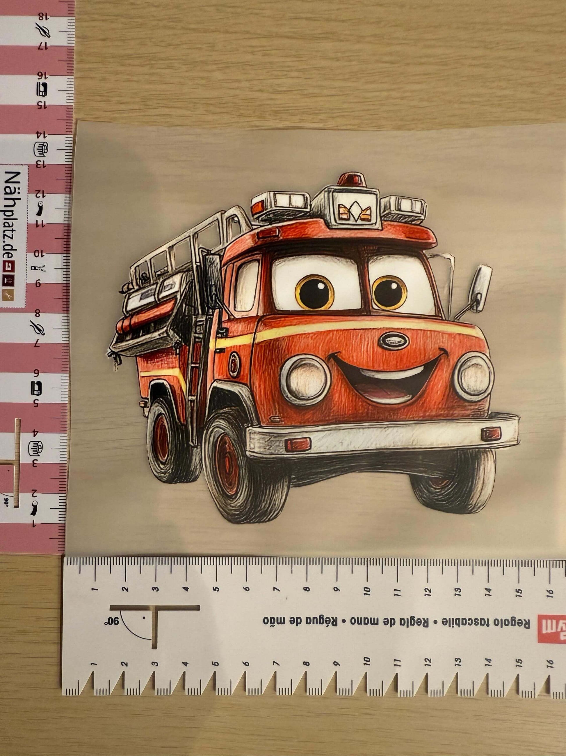DIY Bügelsticker Feuerwehr für Shirts, Beutel und Kinderkleidung