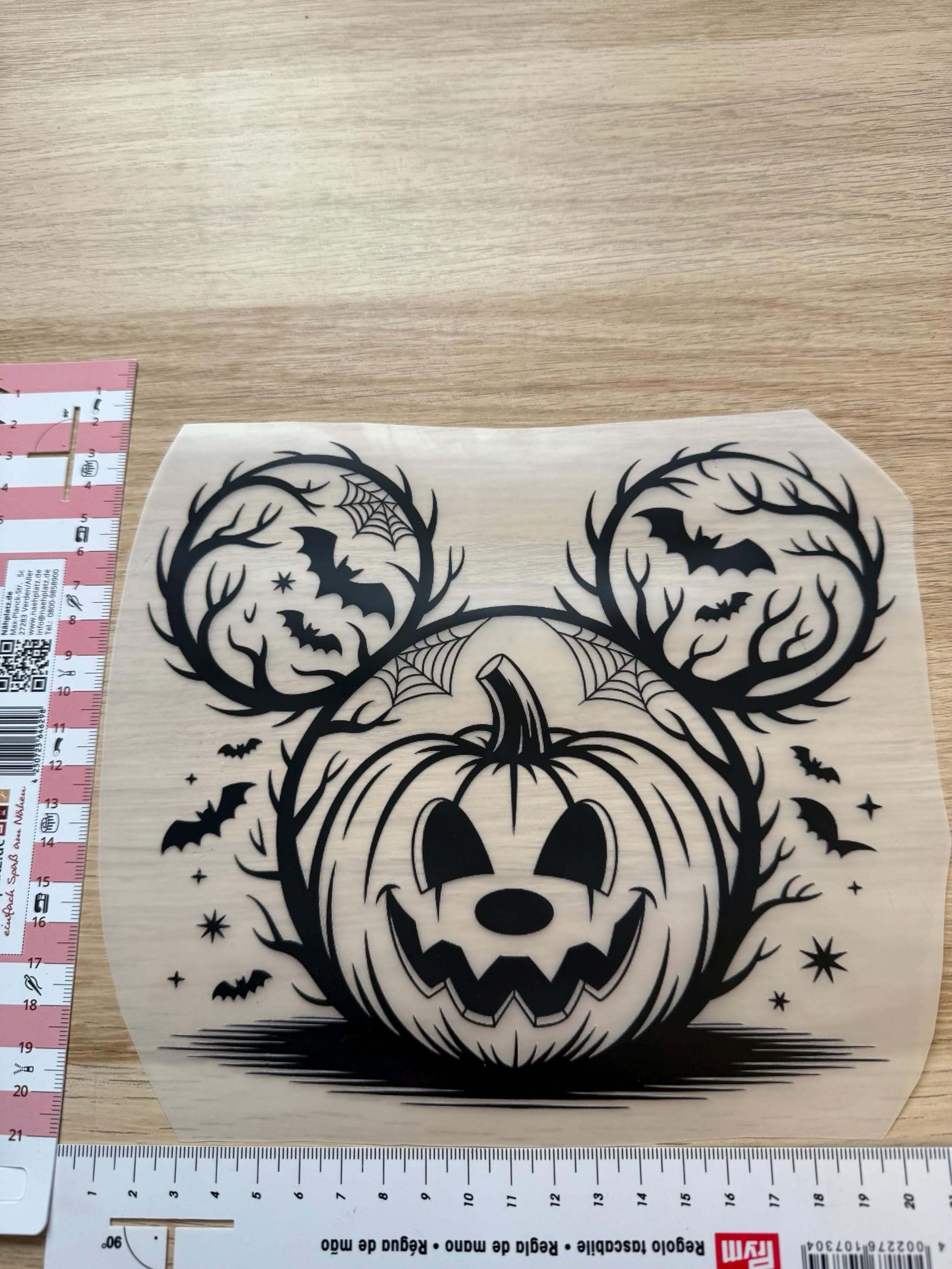 DIY Bügelsticker Spukgesicht für Shirts, Beutel und Kinderkleidung