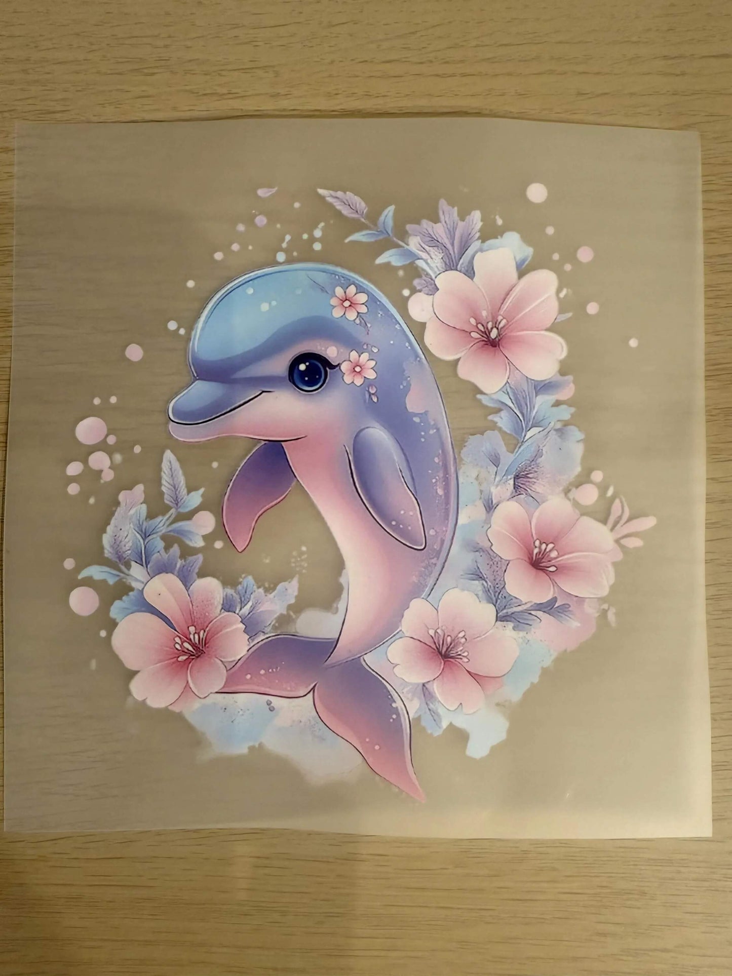 DIY Bügelsticker Delphin für Shirts, Beutel und Kinderkleidung