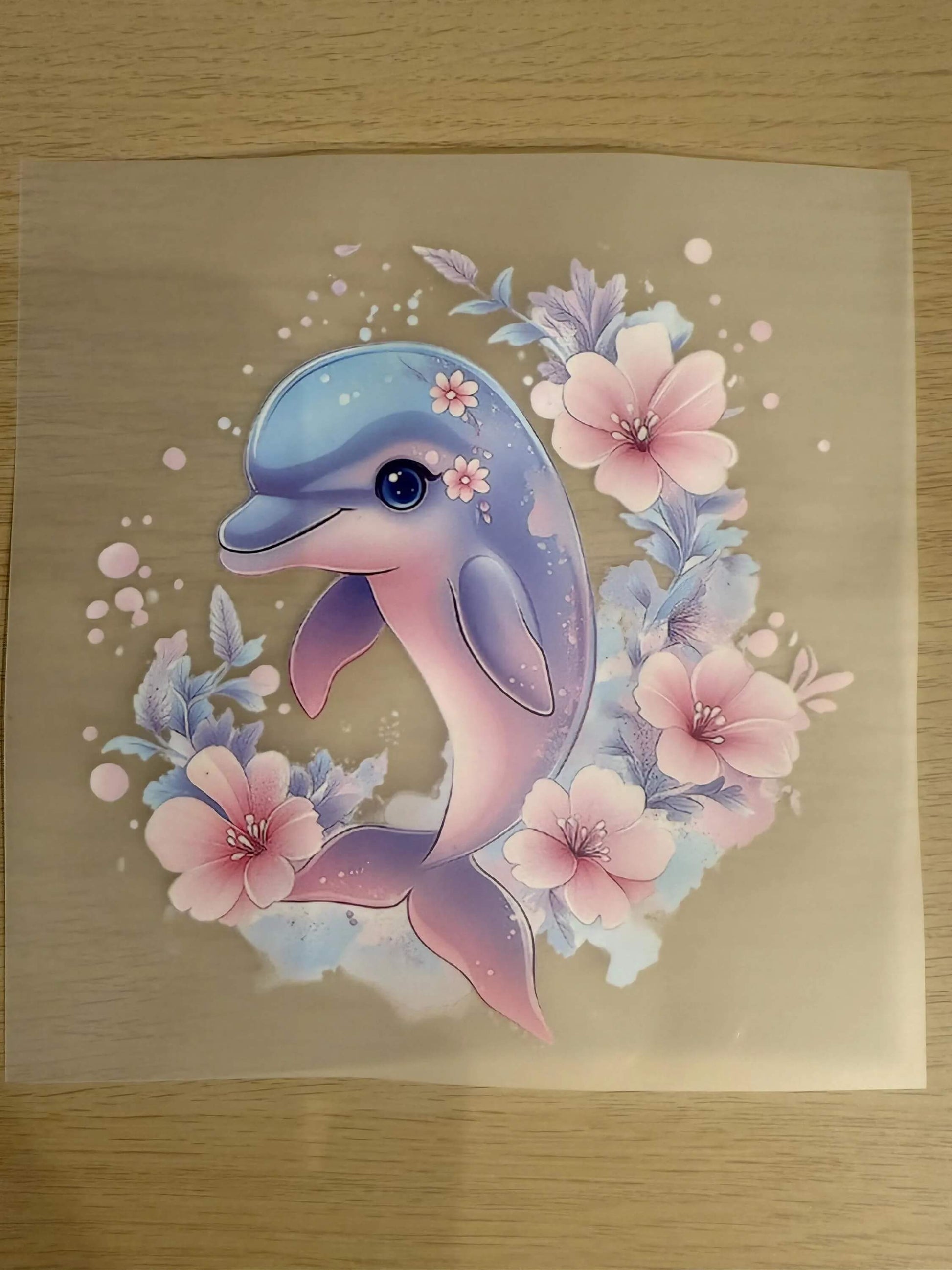 DIY Bügelsticker Delphin für Shirts, Beutel und Kinderkleidung