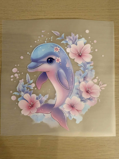 DIY Bügelsticker Delphin für Shirts, Beutel und Kinderkleidung