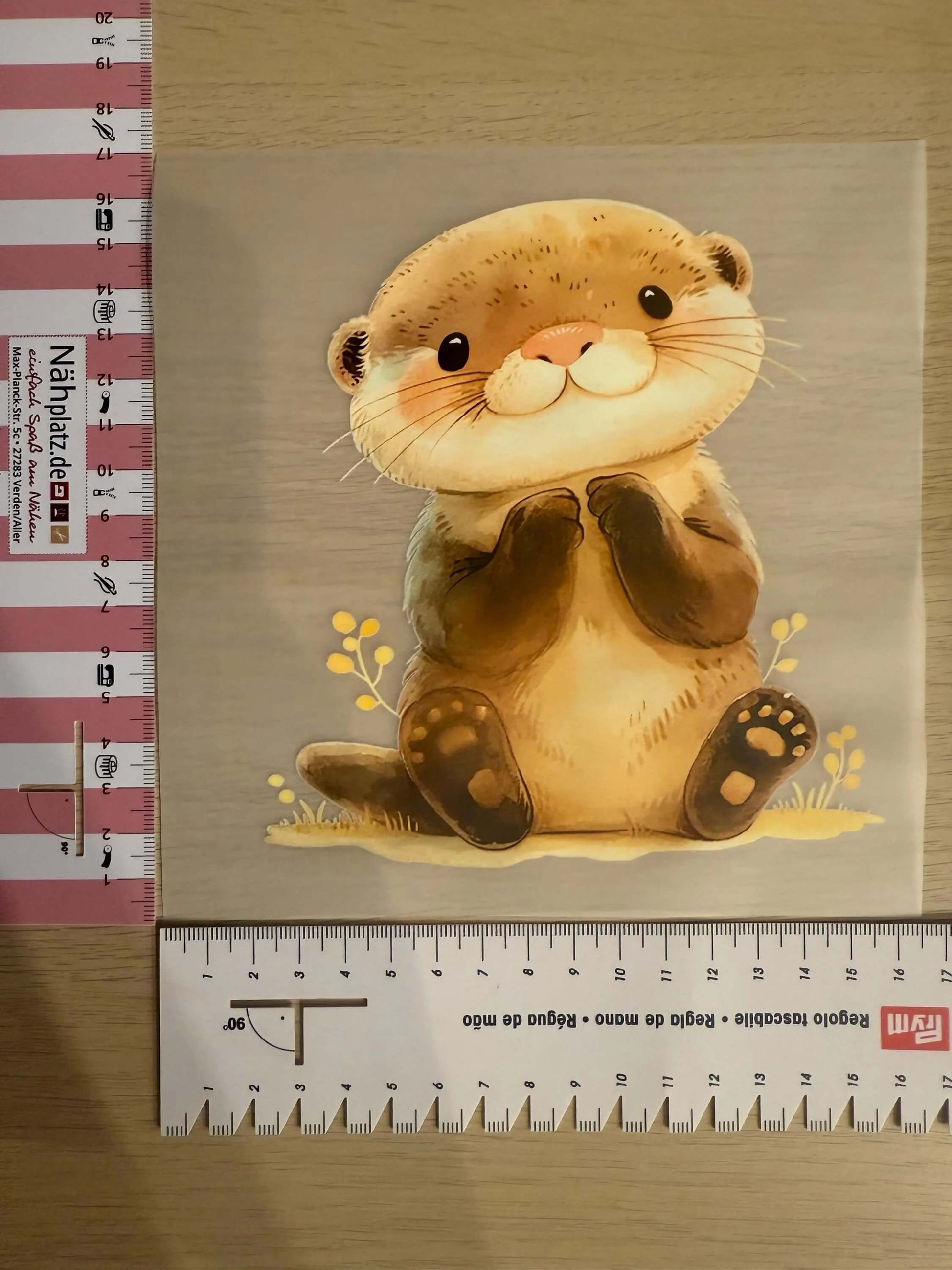 DIY Bügelsticker Otter für Shirts, Beutel und Kinderkleidung