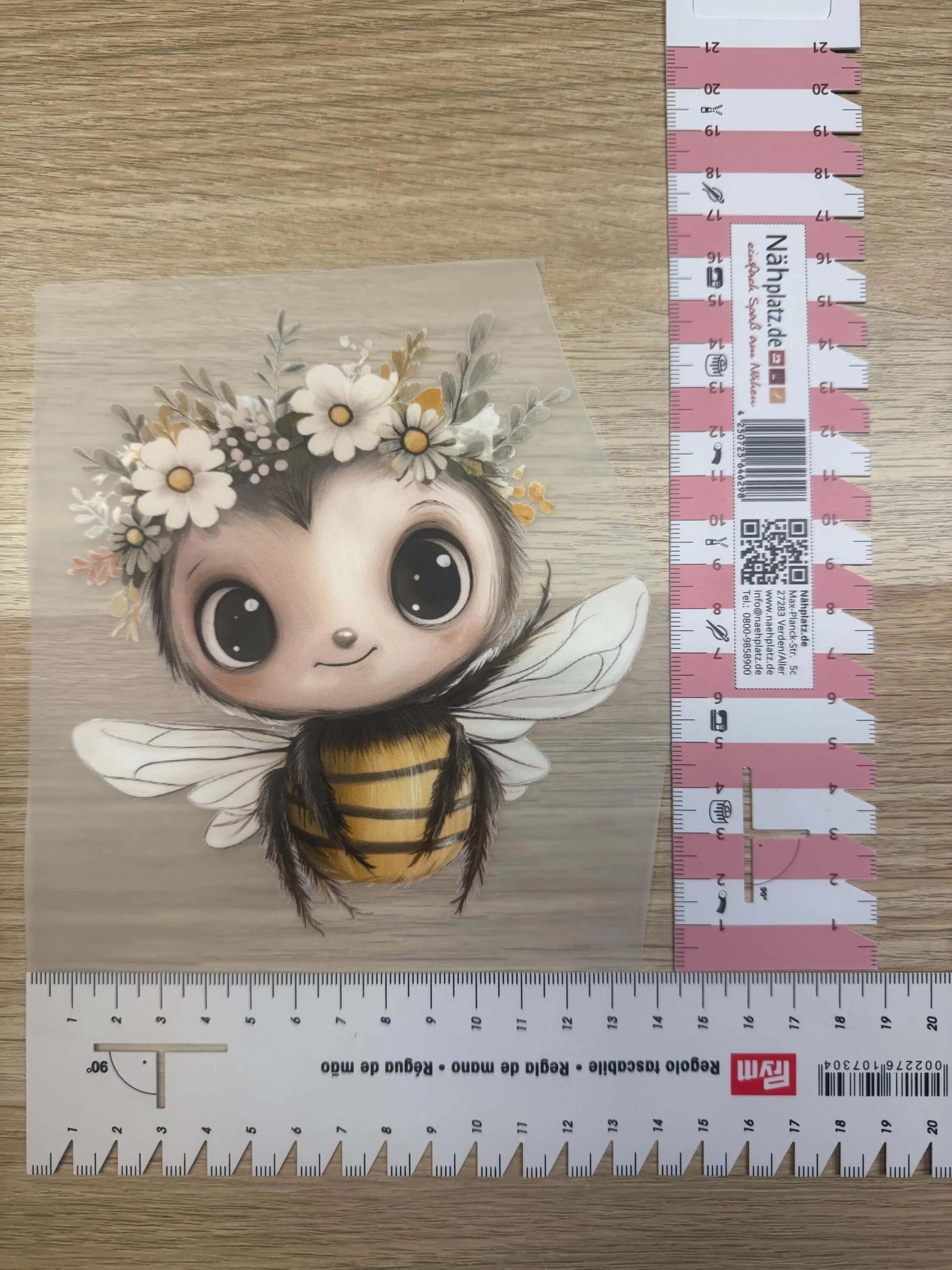 DIY Bügelsticker Biene für Shirts, Beutel und Kinderkleidung