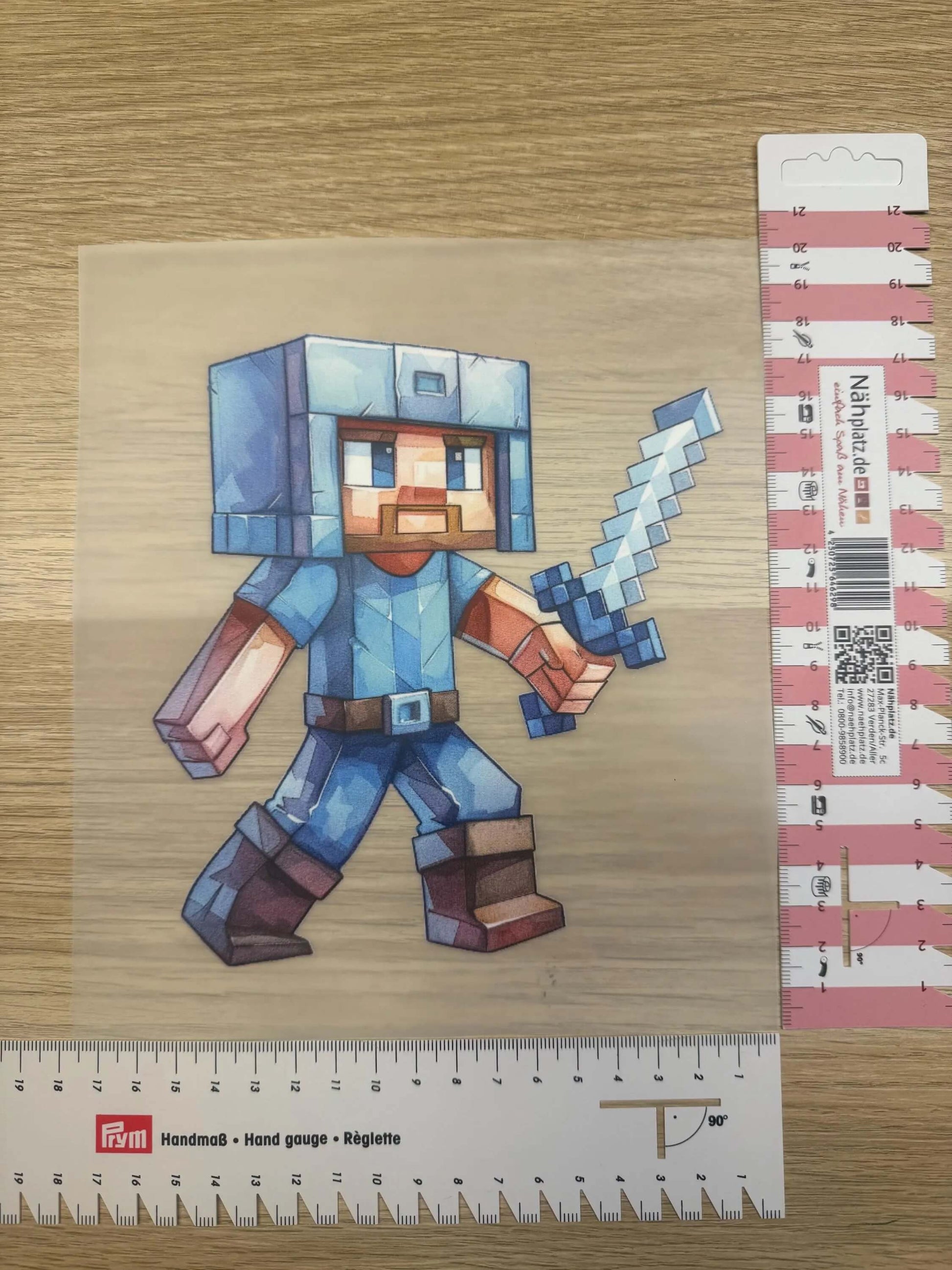 DIY Bügelsticker Block Kämpfer für Shirts, Beutel und Kinderkleidung