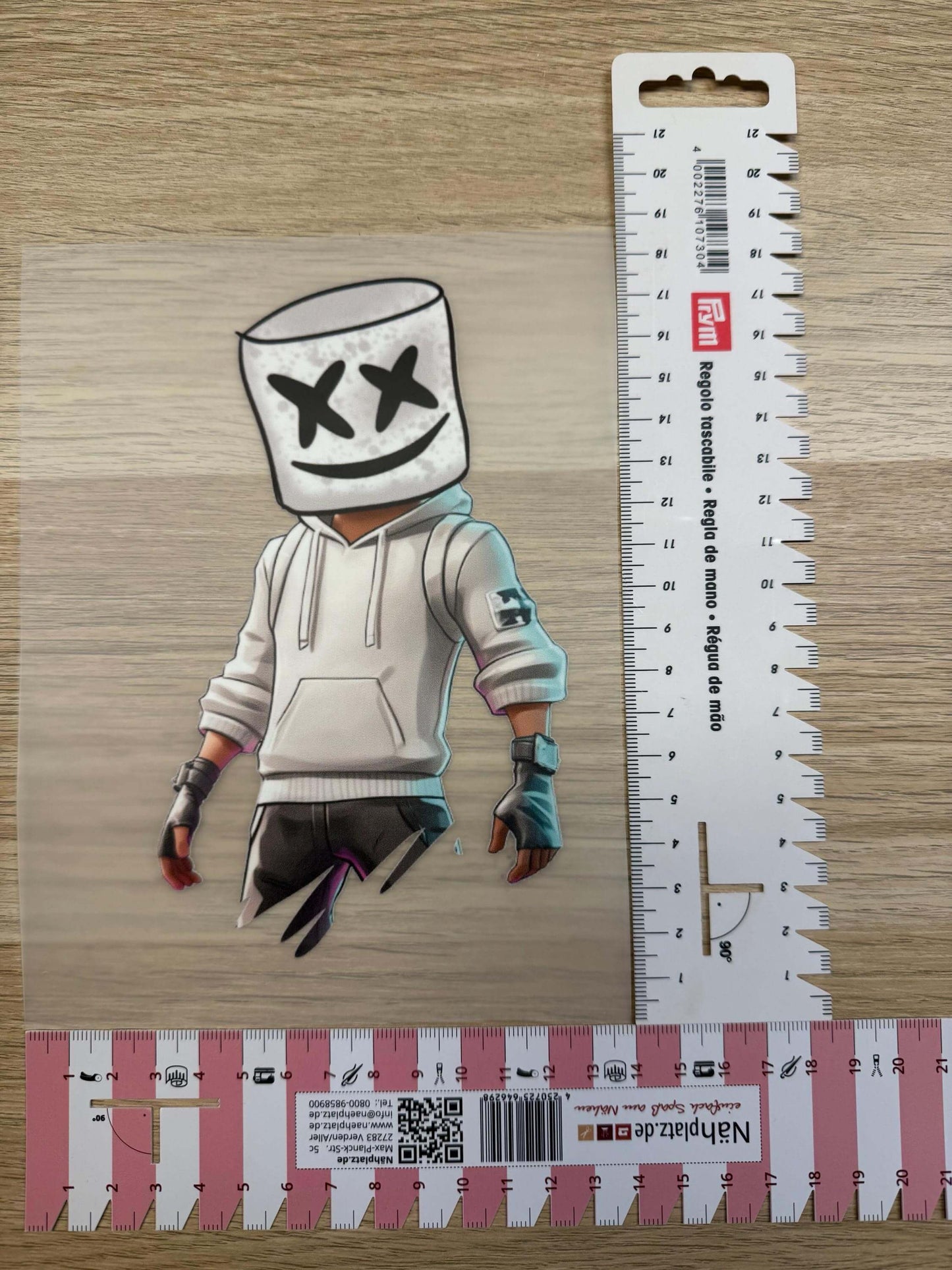 DIY Bügelsticker Marshmello Mann für Shirts, Beutel und Kinderkleidung