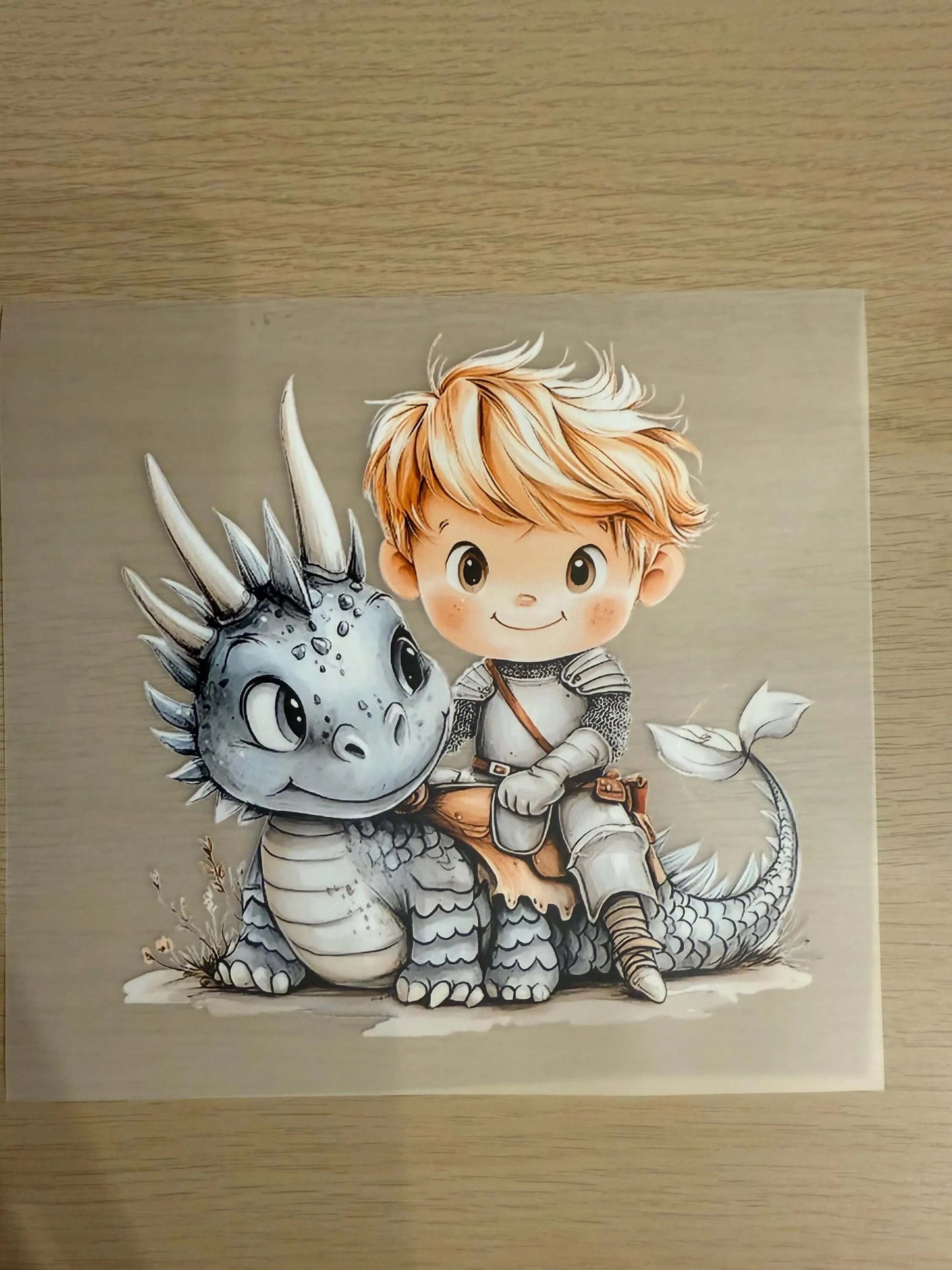 DIY Buegelsticker Drachenreiter Design mit Fantasie und Abenteuer