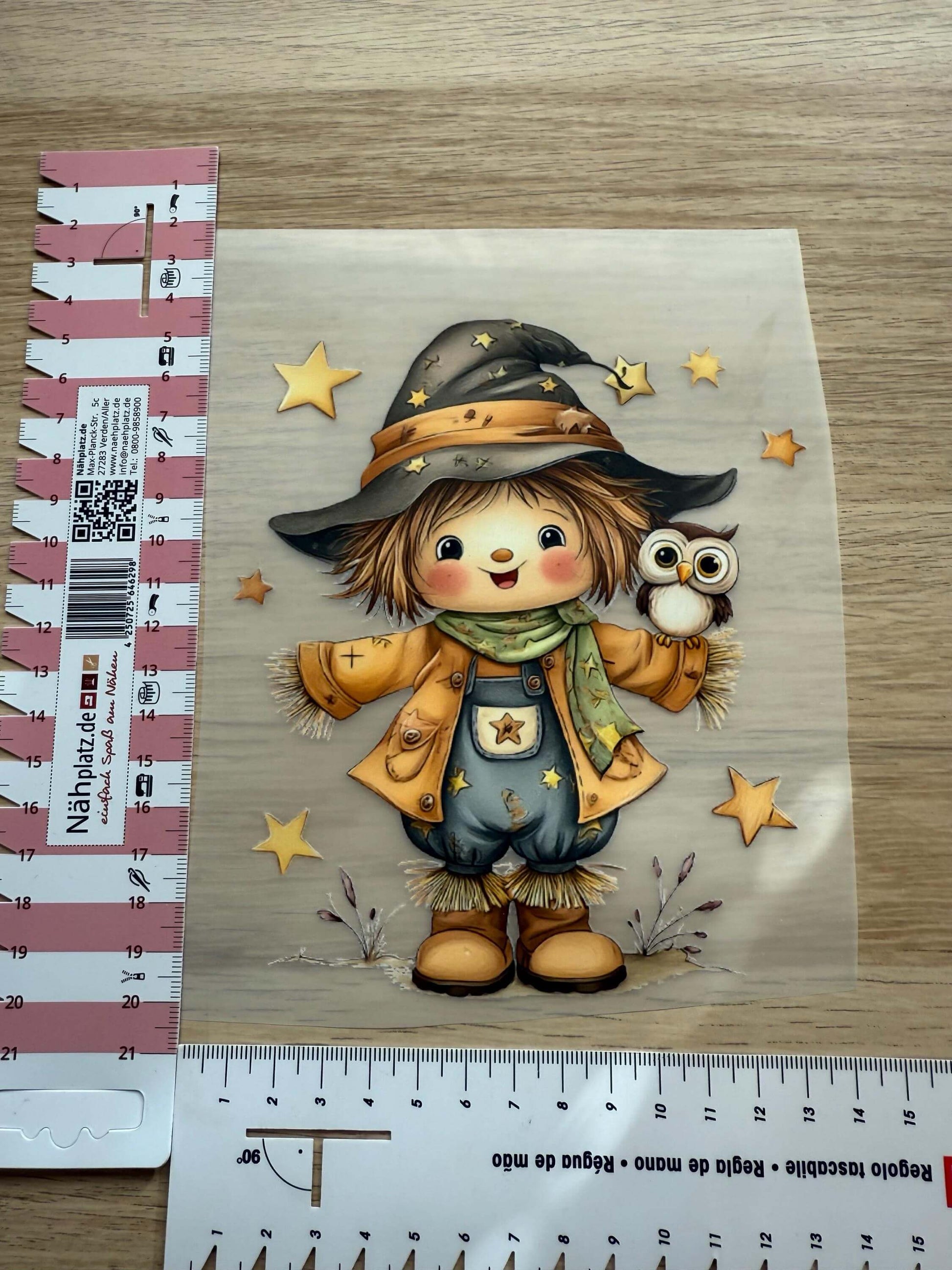 DIY Buegelsticker Vogelscheuche Design fuer Kinderkleidung