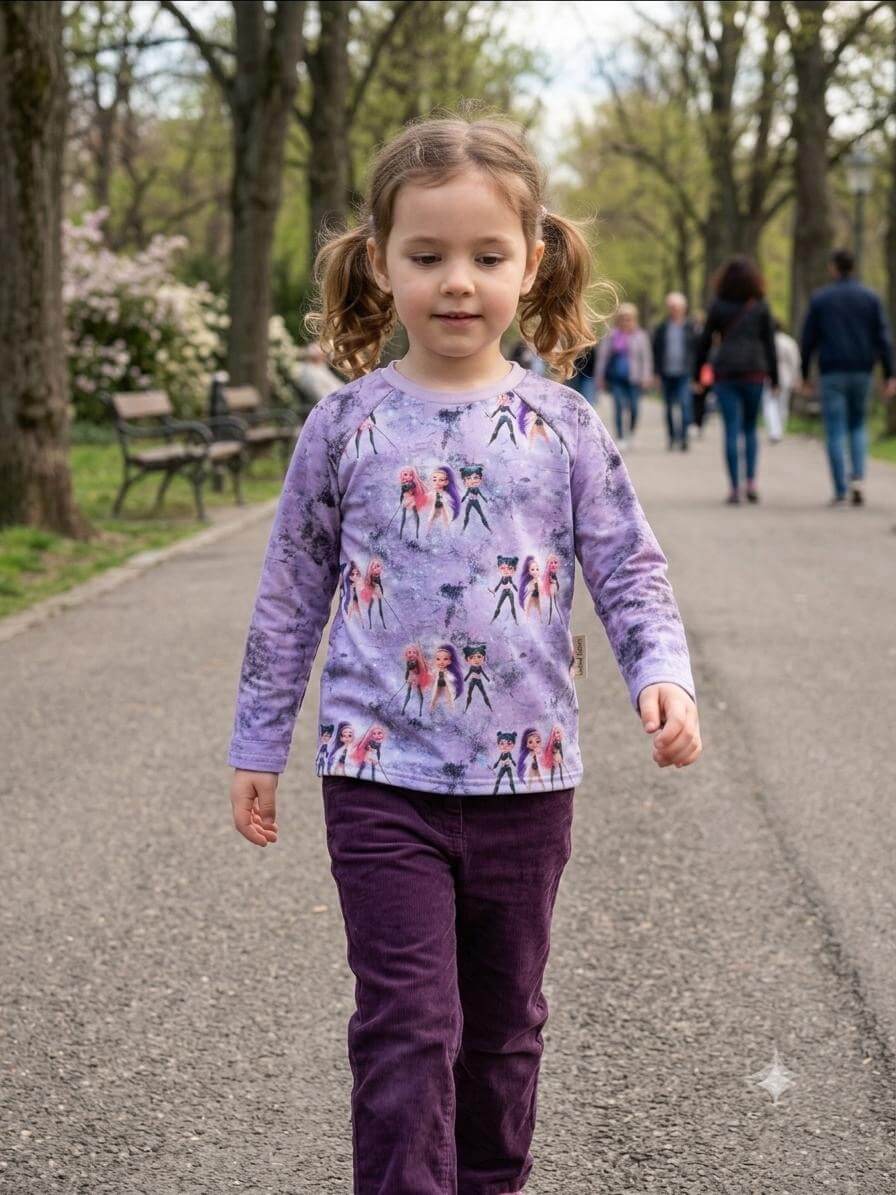 Handmade Raglan Langarmshirt für Kinder Größe 110
