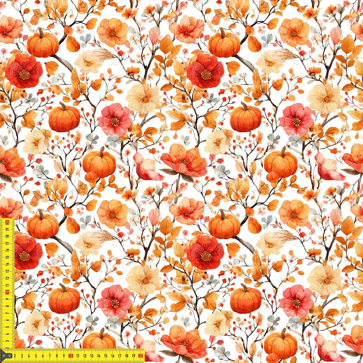 Stoff Meterware Herbstblüten Kürbiszauber Kinderstoffe Babystoffe