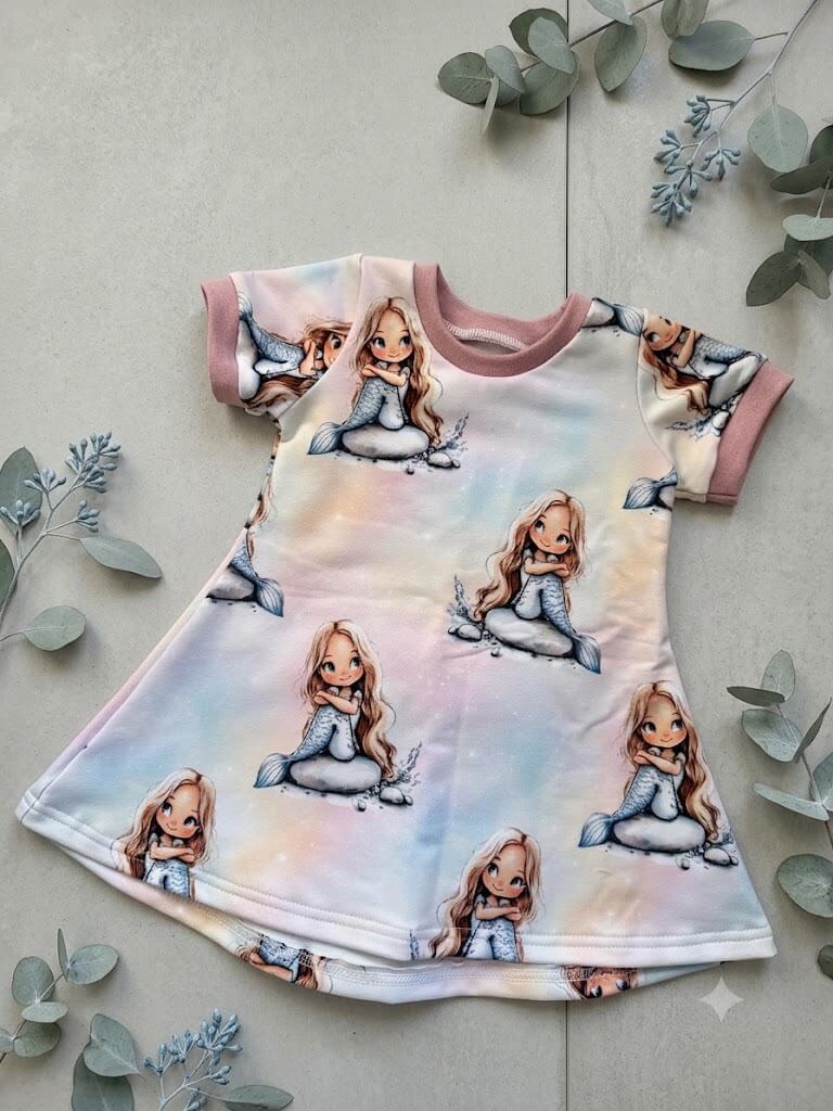 Meerjungfrau Kleid Größe 74 aus French Terry
