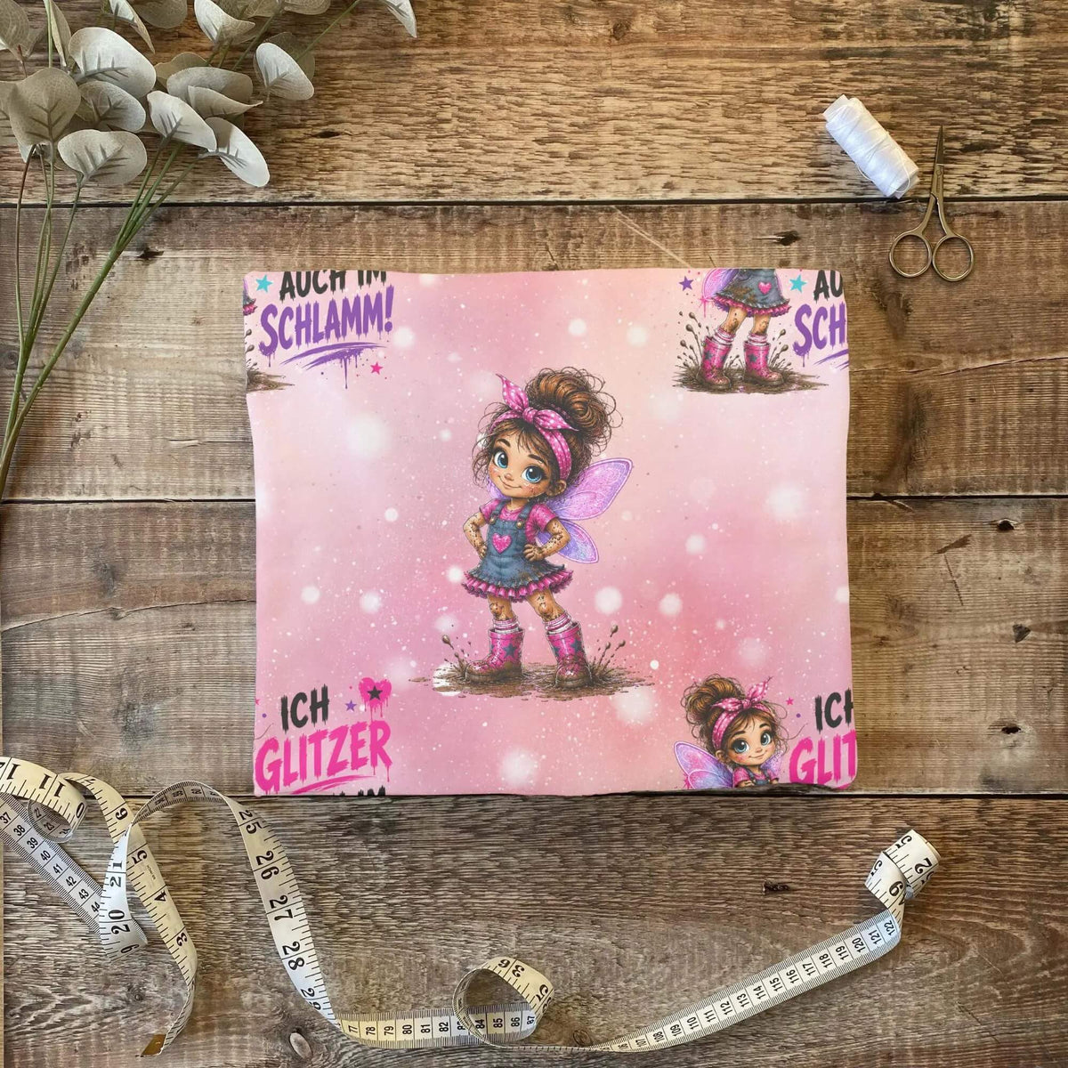 Schlammglitzer Stoffballen gefaltet, French Terry und Rib Jersey Meterware für Kindermode zum Nähen