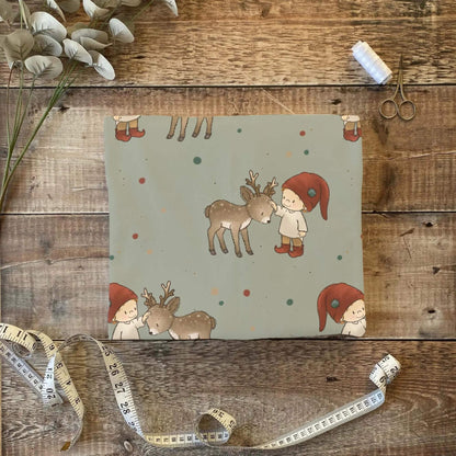 Wichtelfreund Stoffballen gefaltet, French Terry und Rib Jersey Meterware für Kindermode zum Nähen