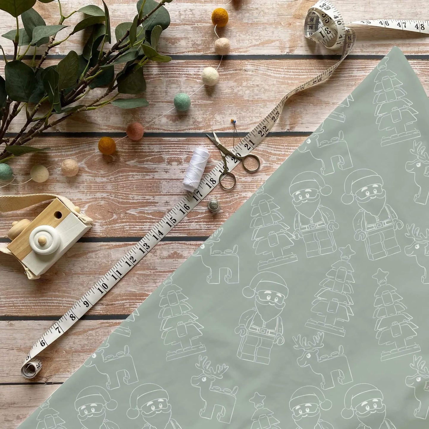 „Weihnachtliche Bausteine Stoff Meterware – ideal fuer Kinderkleidung & Weihnachtsaccessoires“